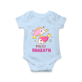 Pisces Baby Romper / Onesie | Custom Romper / Onesie for Your Pisces Baby - BABY BLUE - New Born (Chest 14")