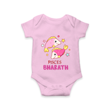 Pisces Baby Romper / Onesie | Custom Romper / Onesie for Your Pisces Baby - BABY PINK - New Born (Chest 14")