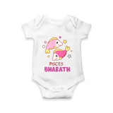 Pisces Baby Romper / Onesie | Custom Romper / Onesie for Your Pisces Baby - WHITE - New Born (Chest 14")