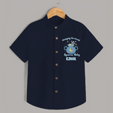 Changing The World Aquarius Baby Shirt | Custom Aquarius Shirt for Your Future World Changer - NAVY BLUE - 0 - 6 Months Old (Chest 23")