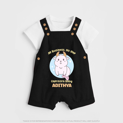 All Business, No Nap Capricorn Baby Dungaree Set | Personalized Capricorn Dungaree Set for Your Busy Baby