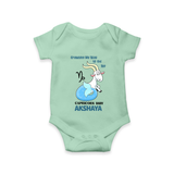 Crawling My Way To The Top Capricorn Baby Romper / Onesie | Custom Capricorn Romper / Onesie for Your Little Achiever - MINT GREEN - New Born (Chest 14")