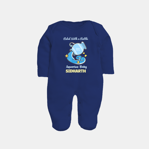 Rebel With A Rattle Aquarius Baby Sleepsuit / Full Sleeve Bodysuit | Personalized Aquarius Sleepsuit / Full Sleeve Bodysuit for Your Rebellious Baby
