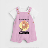 Born To Roam Sagittarius Baby Dungaree Set | Custom Sagittarius Dungaree Set for Your Adventurous Baby - BABY PINK - 0 - 5 Months Old (Chest 18")