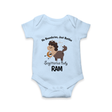 No Boundaries, Just Bottles Sagittarius Romper / Onesie | Custom Sagittarius Romper / Onesie for Your Free-Spirited Baby - BABY BLUE - New Born (Chest 14")