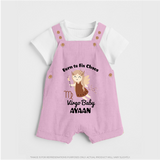 Born To Fix Chaos Virgo Baby Dungaree Set | Personalized Virgo Dungaree Set for Your Little Perfectionist - BABY PINK - 0 - 5 Months Old (Chest 18")
