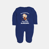 Born To Fix Chaos Virgo Baby Sleepsuit / Full Sleeve Bodysuit | Personalized Virgo Sleepsuit / Full Sleeve Bodysuit for Your Little Perfectionist - NAVY BLUE - New Born (Chest 7.5")