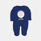 Tiny Perfectionist, Big Dreams Virgo Baby Sleepsuit / Full Sleeve Bodysuit | Personalized Virgo Sleepsuit / Full Sleeve Bodysuit for Your Little Dreamer - NAVY BLUE - New Born (Chest 7.5")
