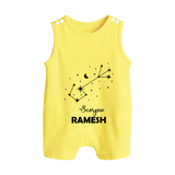 Scorpio Star Sign Constellation Button Romper - PASTEL YELLOW - New Born (Chest 18")
