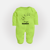 Scorpio Star Sign ConstellationFullbody Suit - LIME GREEN - New Born (Chest 7.5")