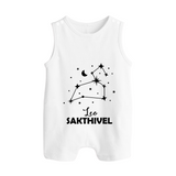 Leo Zodiac Constellation Button Romper - WHITE - New Born (Chest 18")