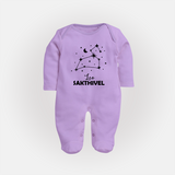 Leo Zodiac ConstellationFullbody Suit - LILAC - New Born (Chest 7.5")