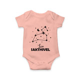 Leo Zodiac Constellation Romper - PEACH - New Born (Chest 14")