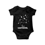 Leo Zodiac Constellation Romper - BLACK - New Born (Chest 14")