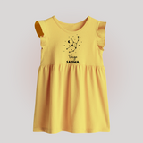 Virgo Star Sign Constellation Baby Frock - PASTEL YELLOW - 0 - 3 Months Old (Chest 17")