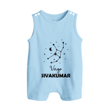 Virgo Star Sign Constellation Button Romper - BABY BLUE - New Born (Chest 18")