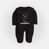 Virgo Star Sign ConstellationFullbody Suit - BLACK - New Born (Chest 7.5")