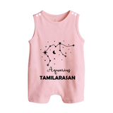 Aquarius Zodiac Constellation Button Romper - BABY PINK - New Born (Chest 18")