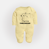Aquarius Zodiac Constellation Fullbody Suit - PASTEL YELLOW - New Born (Chest 7.5")