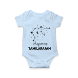 Aquarius Zodiac Constellation Romper - BABY BLUE - New Born (Chest 14")