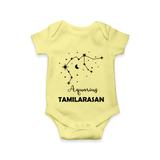 Aquarius Zodiac Constellation Romper - PASTEL YELLOW - New Born (Chest 14")