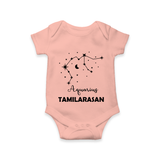 Aquarius Zodiac Constellation Romper - PEACH - New Born (Chest 14")