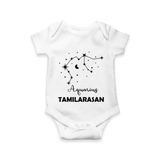 Aquarius Zodiac Constellation Romper - WHITE - New Born (Chest 14")
