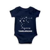 Aquarius Zodiac Constellation Romper - NAVY BLUE - New Born (Chest 14")