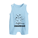 Sagittarius Constellation Button Romper - BABY BLUE - New Born (Chest 18")