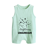 Sagittarius Constellation Button Romper - MINT GREEN - New Born (Chest 18")