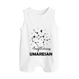 Sagittarius Constellation Button Romper - WHITE - New Born (Chest 18")