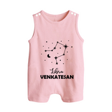 Libra Star Sign Button Romper - BABY PINK - New Born (Chest 18")