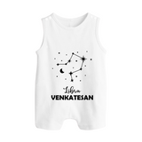 Libra Star Sign Button Romper - WHITE - New Born (Chest 18")