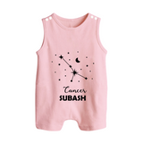 CancerStar Sign Constellation Button Romper - BABY PINK - New Born (Chest 18")