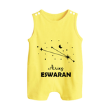 AriesStar Sign Constellation Button Romper - PASTEL YELLOW - New Born (Chest 18")