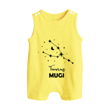Taurus Zodiac Constellation Button Romper - PASTEL YELLOW - New Born (Chest 18")