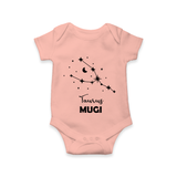 Taurus Zodiac Constellation Romper - PEACH - New Born (Chest 14")