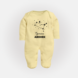 Gemini Zodiac Constellation Fullbody Suit - PASTEL YELLOW - New Born (Chest 7.5")