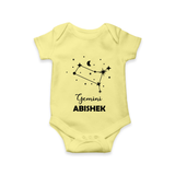 Gemini Zodiac Constellation Romper - PASTEL YELLOW - New Born (Chest 14")