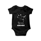 Gemini Zodiac Constellation Romper - BLACK - New Born (Chest 14")