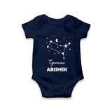 Gemini Zodiac Constellation Romper - NAVY BLUE - New Born (Chest 14")