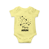 Pisces Star Sign Constellation Romper - PASTEL YELLOW - New Born (Chest 14")