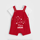 Pisces Star Sign Constellation Dungaree - RED - 0 - 5 Months Old (Chest 18")