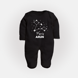 Pisces Star Sign Constellation Fullbody Suit - BLACK - New Born (Chest 7.5")