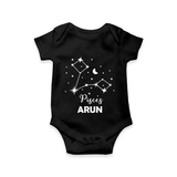 Pisces Star Sign Constellation Romper - BLACK - New Born (Chest 14")