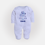 Libra Zodiac Balance Symbol PrintedFullbody Suit - BABY BLUE - New Born (Chest 7.5")