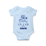 Libra Zodiac Balance Symbol Printed Romper - BABY BLUE - New Born (Chest 14")