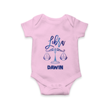 Libra Zodiac Balance Symbol Printed Romper - BABY PINK - New Born (Chest 14")