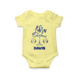 Libra Zodiac Balance Symbol Printed Romper - PASTEL YELLOW - New Born (Chest 14")