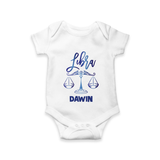 Libra Zodiac Balance Symbol Printed Romper - WHITE - New Born (Chest 14")